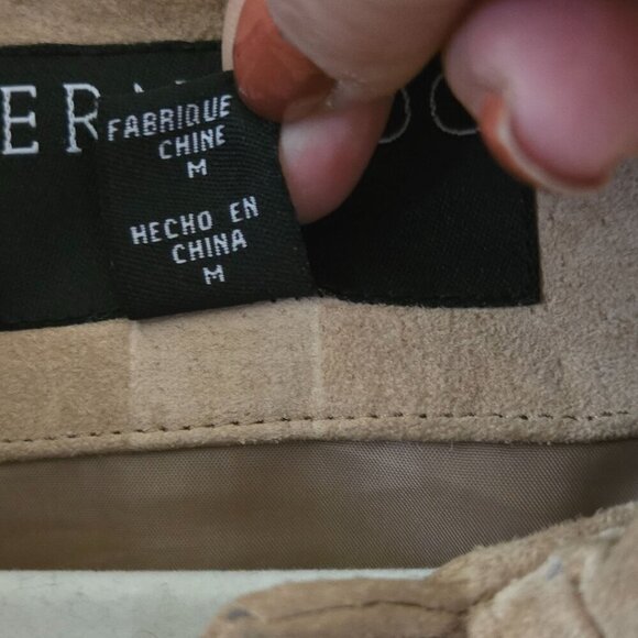 Bernardo Genuine Leather Suede Neutral Beige Jacket Size M - Picture 7 of 8